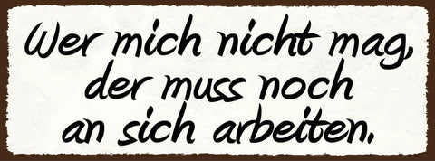 Schild wer mich nicht mag der muss noch an sich arbeiten 27x10 blech od.holz