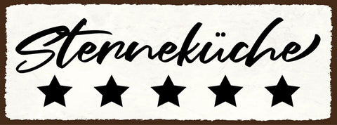 Schild 5 sterne küche kochen restaurant koch wohnung essen 27x10 blech od.holz
