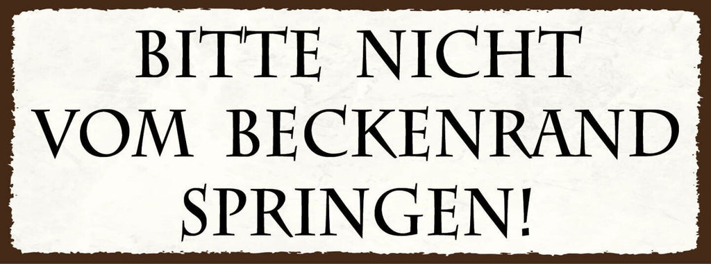 Schild bitte nicht vom beckenrand springen schwimmbad pool 27x10 blech od.holz