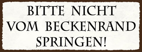 Schild bitte nicht vom beckenrand springen schwimmbad pool 27x10 blech od.holz