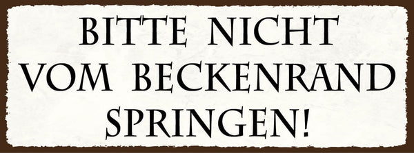 Schild bitte nicht vom beckenrand springen schwimmbad pool 27x10 blech od.holz
