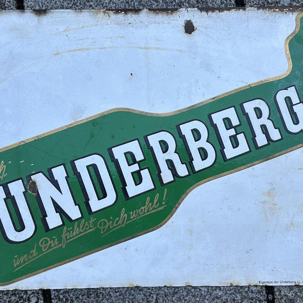 Original Emailschild  Underberg doppelseitig 66 X 39 cm