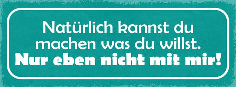 Schild natürlich kannst du machen was du willst nur eben nicht mit mir 27x10