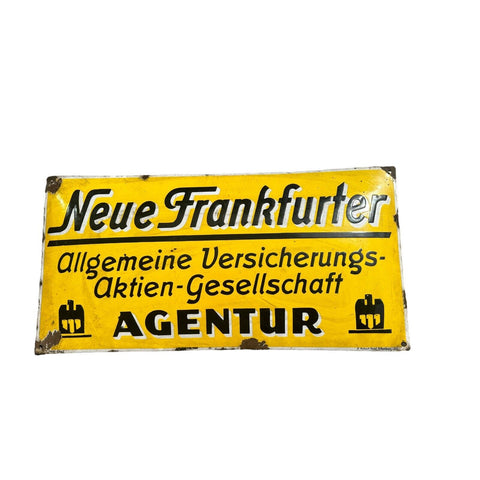Original Schild Neue Frankfurter Versicherungs Agentur  66x33