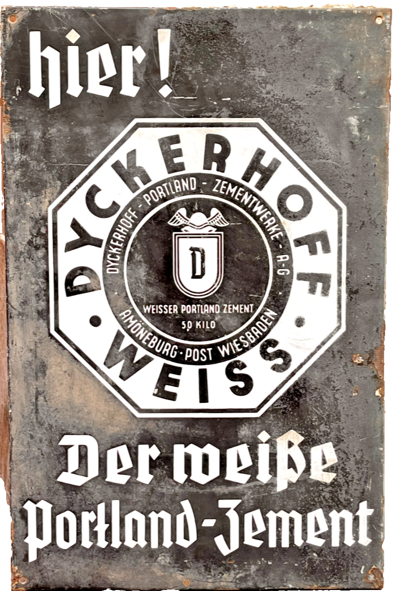 Nostalgie Emailleschild Dyckerhoff Traditions Zement-Firma seit 1884 60x40cm