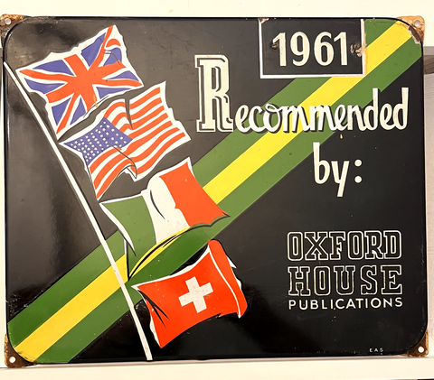Nostalgie Emailleschild OXFORD HOUSE Publikationen 1961    40x30cm