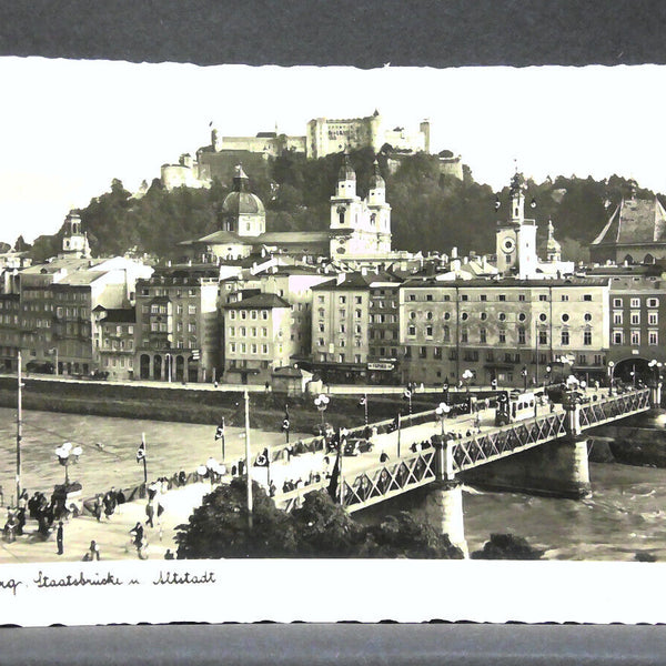 Salzburg Staatsbrücke mit Altstadt und Festung JW165814