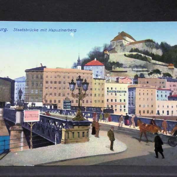 Salzburg Staatsbrücke mit Kapuzinerberg Zeichnung JW165825