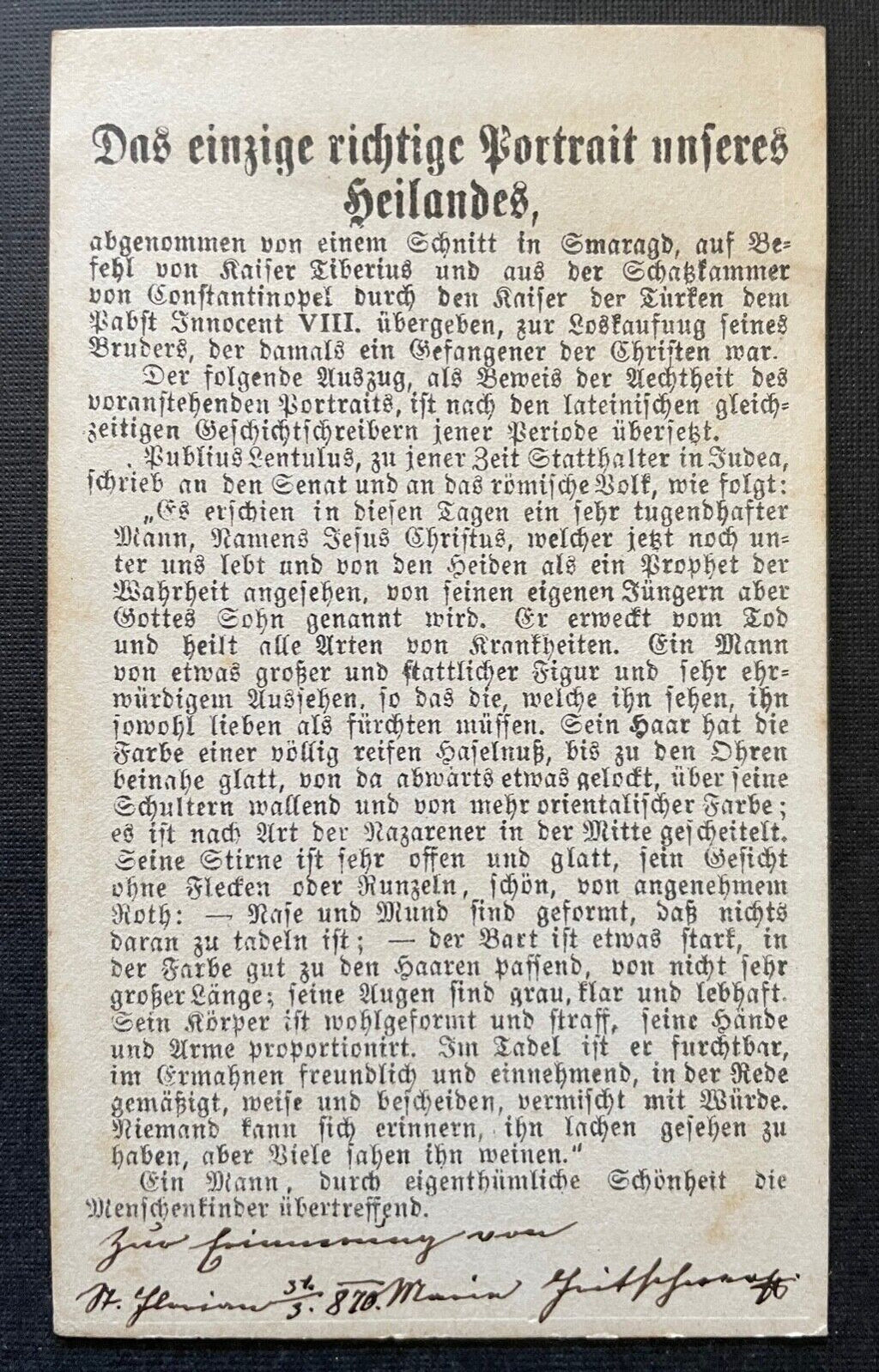 Ansichtskarte Foto Porträt Jesus Christus Konstantinopel ca.10,7x6,3cm 402340 TH