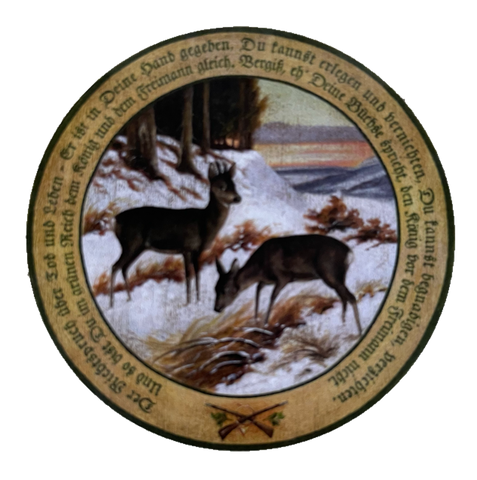 Nostalgie Holzschild Schützenscheibe Richtspruch Rehe Jagd Wild Jäger Schild
