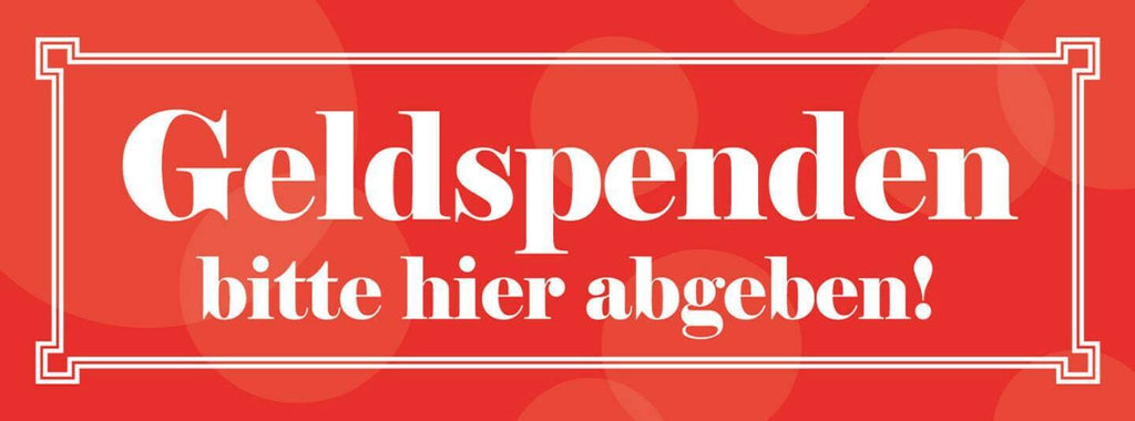 Schild geld spenden bitte hier abgeben schenken spende 27 x 10 blech od. holz