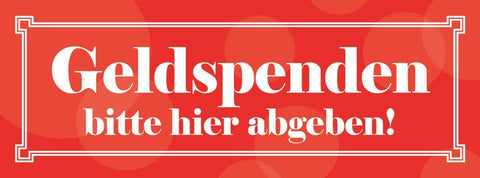 Schild geld spenden bitte hier abgeben schenken spende 27 x 10 blech od. holz