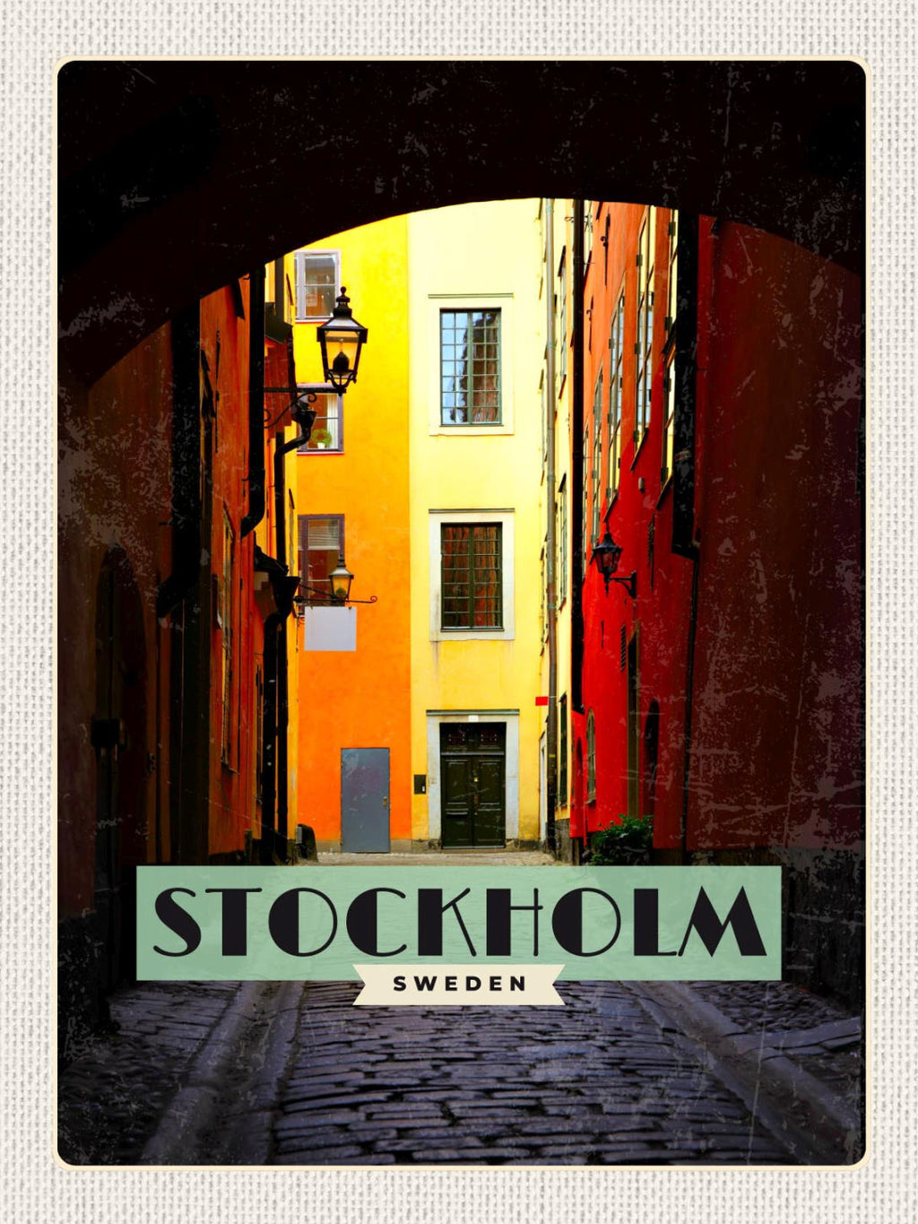 Schild Stockholm Sweden Schweden Stadt Gasse 12x18 20x30 30x40 Blech od. Holz