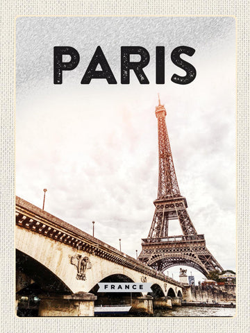Schild Paris France Frankreich Eiffelturm Stadt 12x18 20x30 30x40 Blech od. Holz