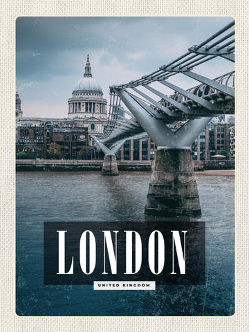 Schild London United Kingdom Millennium Bridge GB 12x18 20x30 30x40 Blech/Holz