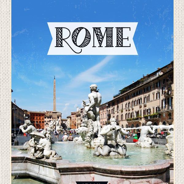 Schild Rome Italy Rom Italien Mohrenbrunnen 12x18 20x30 30x40 Blech od. Holz