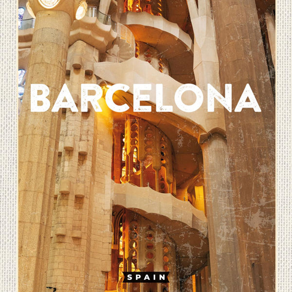Schild Barcelona Spain Spanien Sagrada Família 12x18 20x30 30x40 Blech/Holz