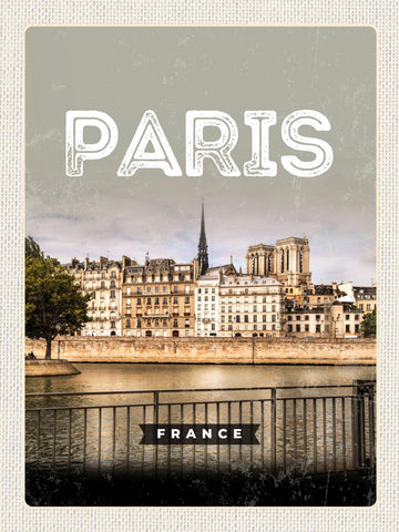Schild Paris France Frankreich Stadt Seine 12x18 20x30 30x40 Blech od. Holz