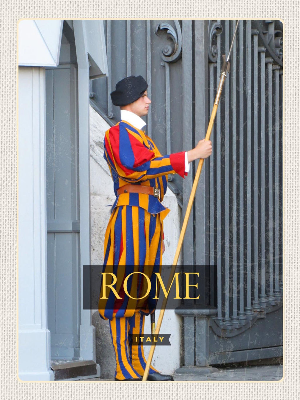 Schild Rome Italy Rom ITA Vatikan Schweizergarde 12x18 20x30 30x40 Blech/Holz