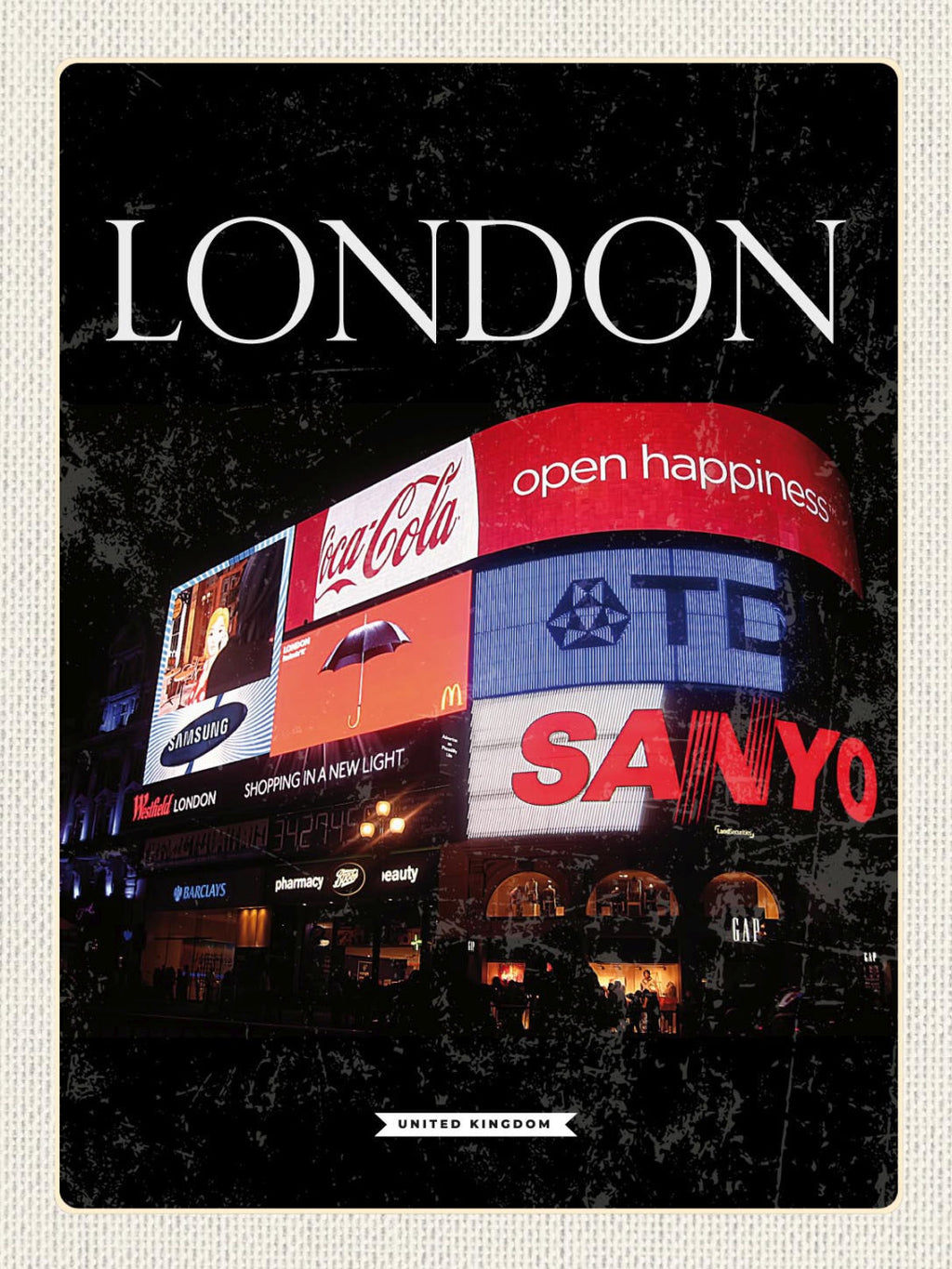 Schild London United Kingdom Piccadilly Circus GB 12x18 20x30 30x40 Blech/Holz