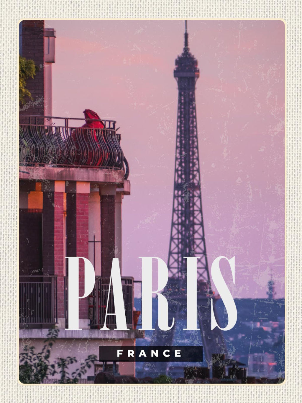 Schild Paris France Frankreich Eiffelturm Stadt 12x18 20x30 30x40 Blech od. Holz