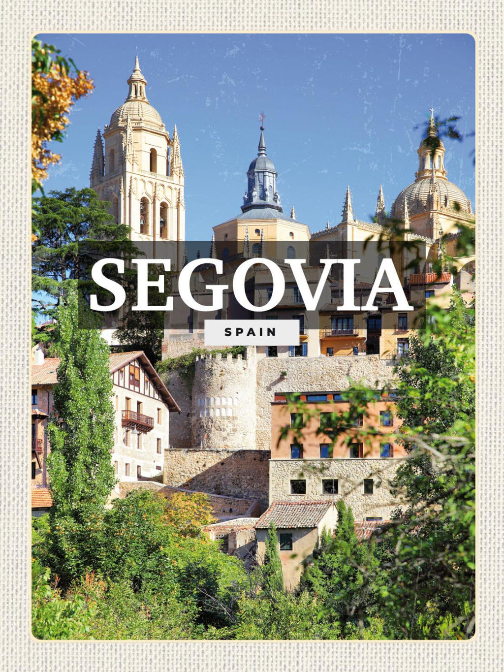 Schild Segovia Spain Spanien Kathedrale 12x18 20x30 30x40 Blech od. Holz