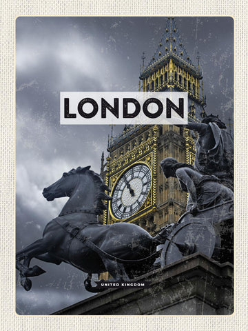 Schild London Big Ben England UK Großbritannien 12x18 20x30 30x40 Blech od. Holz