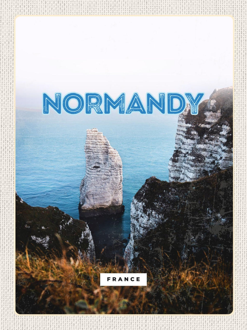Schild Normandy France Normandie Frankreich Küste 12x18 20x30 30x40 Blech/Holz