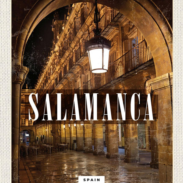 Schild Salamanca Spain Spanien Plaza Mayor Stadt 12x18 20x30 30x40 Blech/Holz