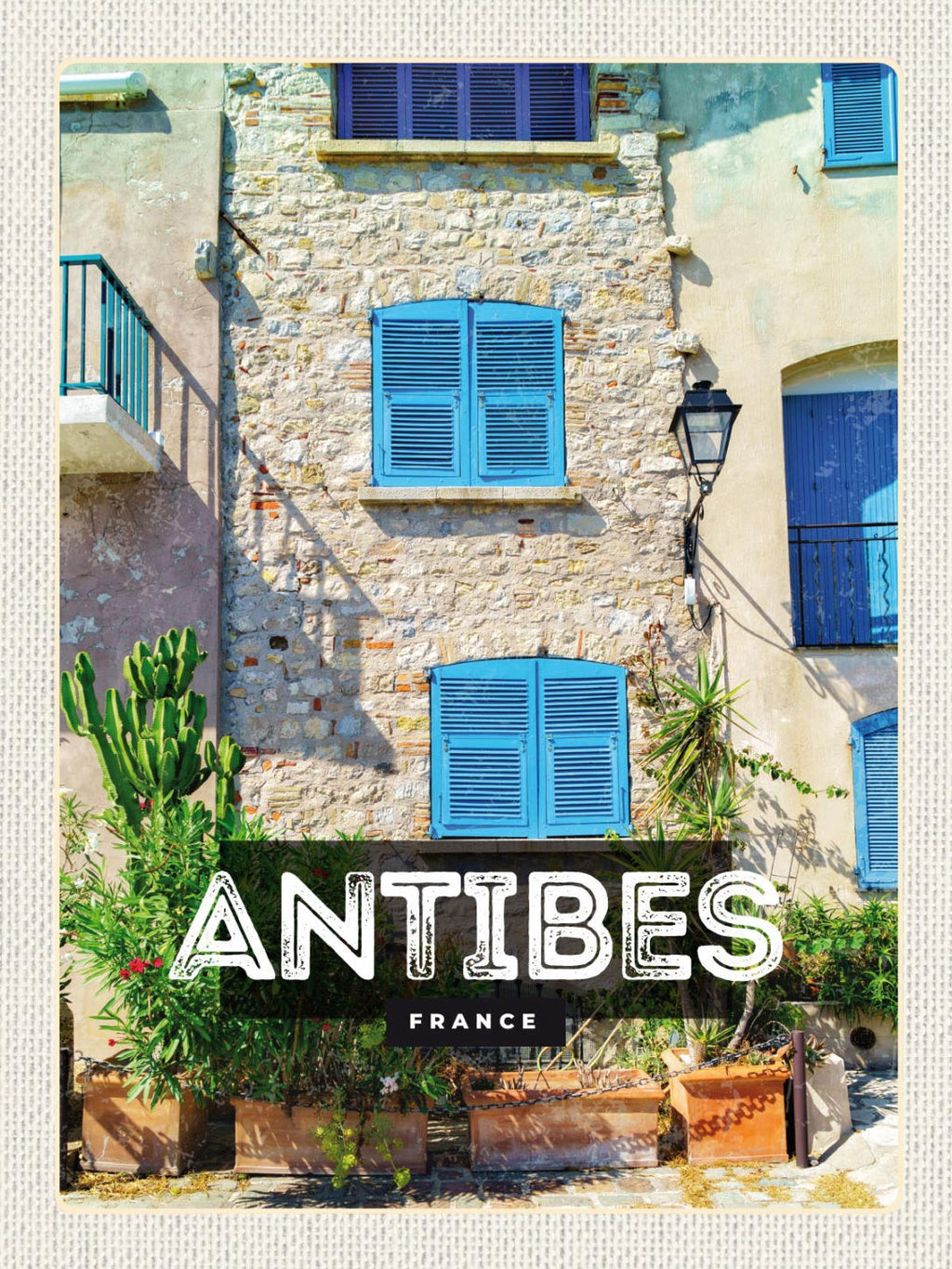 Schild Antibes France Frankreich Haus Stadt 12x18 20x30 30x40 Blech od. Holz