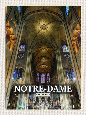 Schild Notre-Dame De Paris Frankreich Kathedrale 12x18 20x30 30x40 Blech/Holz