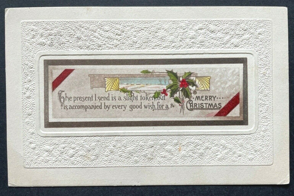 AK Merry Christmas Fröhliche Weihnachten Spruch Geschenk Mistel 402647 TH C
