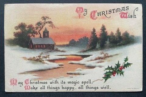 My Christmas Wish Weihnachten Spruch Winterlandschaft Schnee Haus 402642 TH