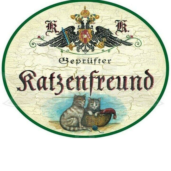 Kuk nostalgie holzschild "katzenfreund"