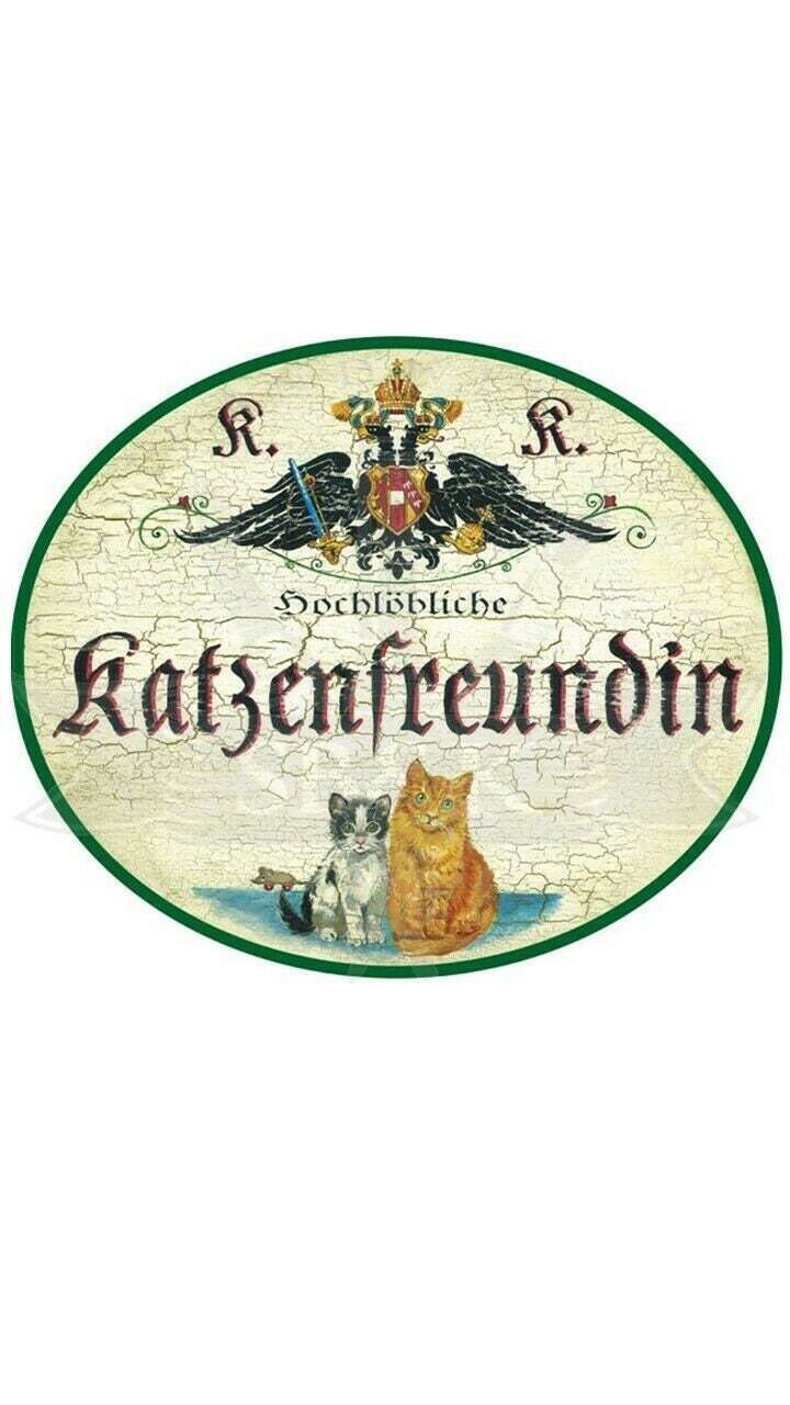 Kuk nostalgie holzschild "katzenfreundin"