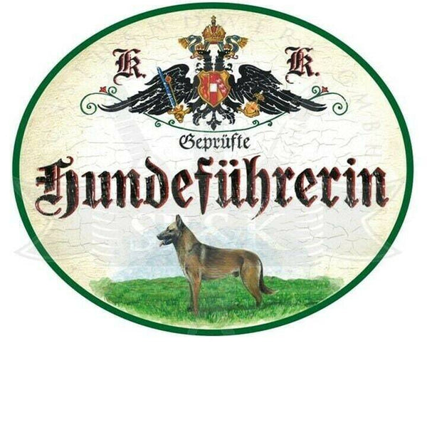 Kuk nostalgie holzschild "hundeführerin"