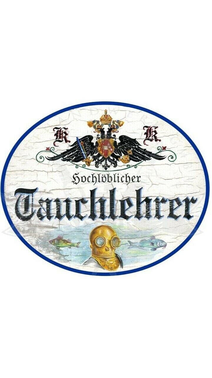 Kuk nostalgie holzschild "taucherlehrer"