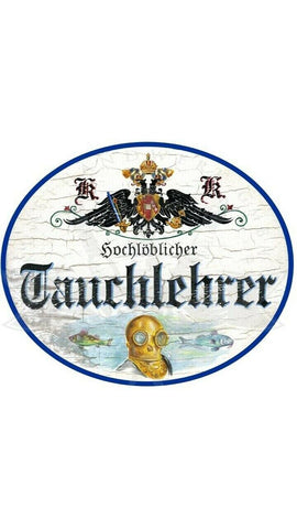 Kuk nostalgie holzschild "taucherlehrer"