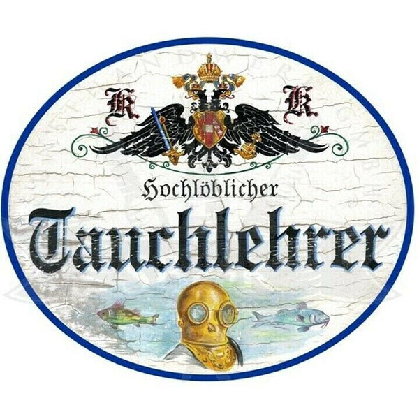 Kuk nostalgie holzschild "taucherlehrer"