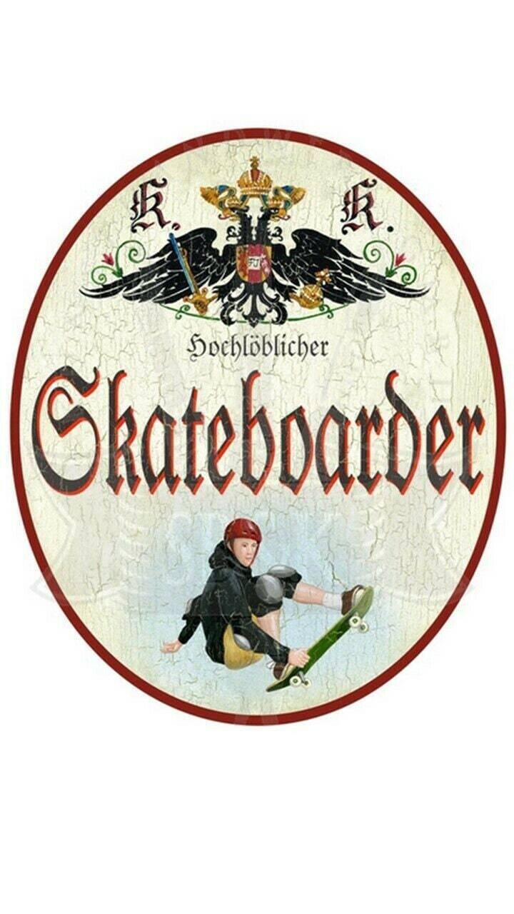 Kuk nostalgie holzschild "skateboarder"