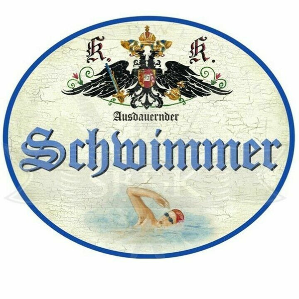 KuK Nostalgie Holzschild "Schwimmer"