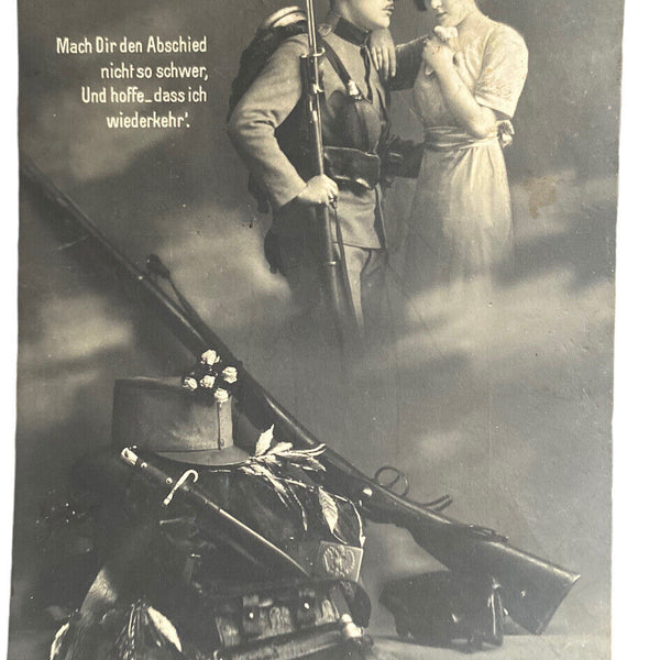Patriotika I Weltkrieg KuK Soldat Spruchkarte Hab Mut Uniform Feldpost 10018