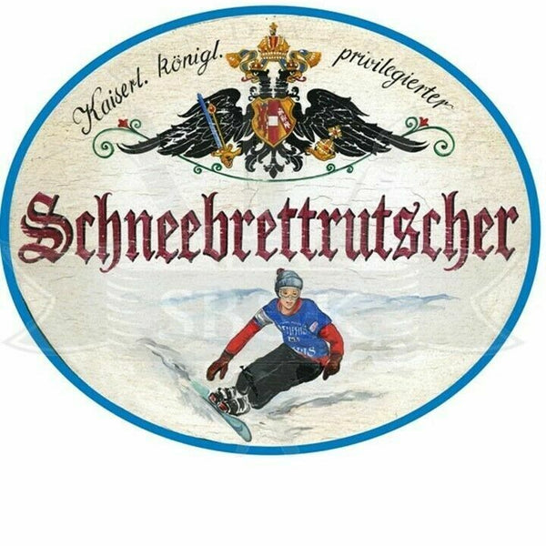 KuK Nostalgie Holzschild "Schneebrettrutscher"