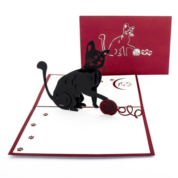 3D Pop Up Glückwunschkarte Geburtstag Gutschein Katzen-Fan, Format 11x17 50035