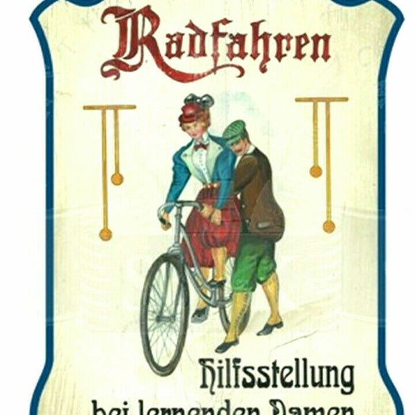 KuK Nostalgie Holzschild "Radfahren"