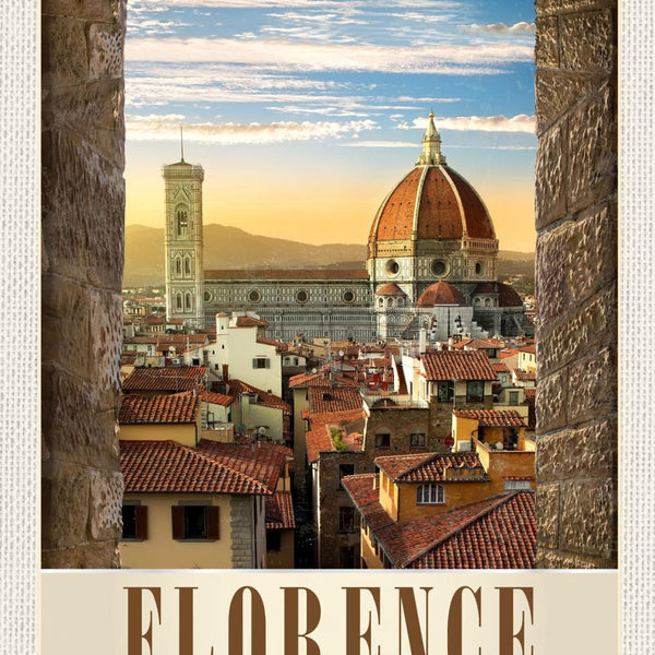 Schild Florence Italy Florenz Italien Stadt Dom 12x18 20x30 30x40 Blech/Holz