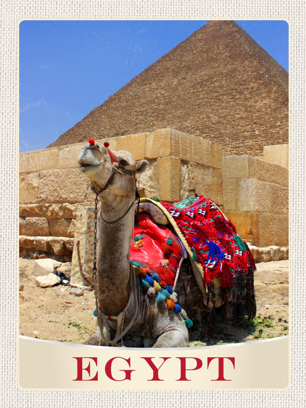 Schild Egypt Ägypten Kamel Cheops Pyramide Afrika 12x18 20x30 30x40 Blech/Holz