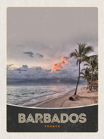 Schild Barbados "France" Strand Meer Insel 12x18 20x30 30x40 Blech/Holz