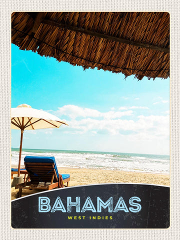 Schild Bahams West Indies Strand Meer Insel 12x18 20x30 30x40 Blech/Holz
