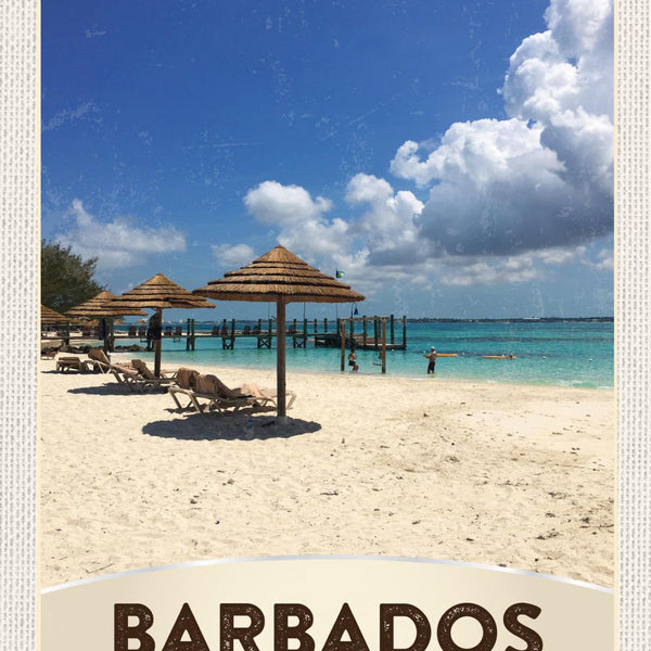 Schild Barbados "France" Strand Meer Insel 12x18 20x30 30x40 Blech/Holz